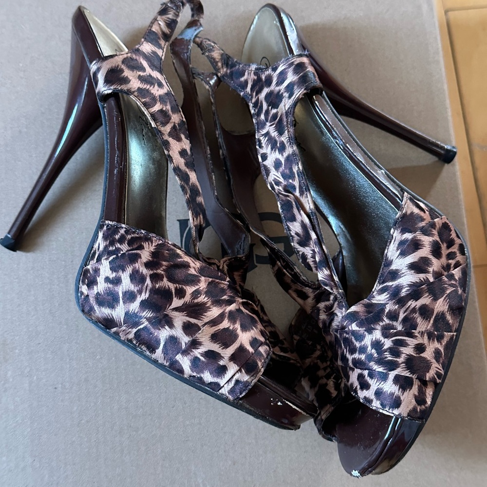 Wild Rose Animal Print Slingback Heels